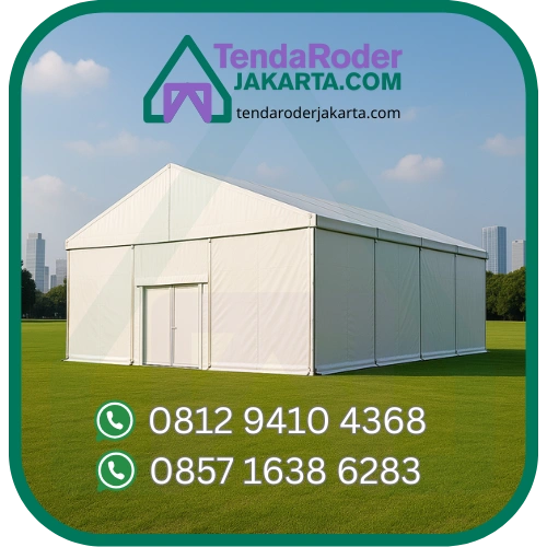Tenda Roder Polos putih ukuran mulai dari 5x10 - TendaRoderJakarta.com dan nomor kontak WhatsApp 0812 9410 4368 dan 0857 1638 6283